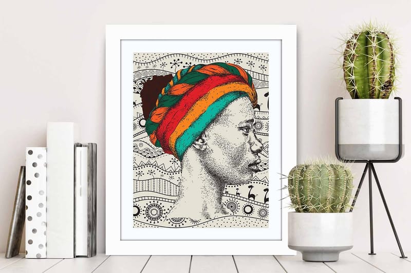 Tavla Oriental med Ram Flerfärgad - 23,5x28,5 cm - Inredning - Tavlor & posters - Canvastavla