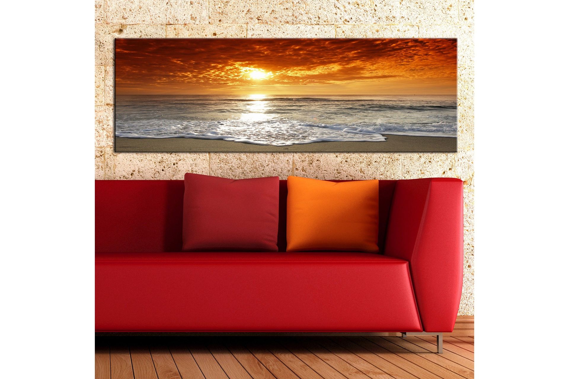 Tavla Romantic sunset 135x45 cm -