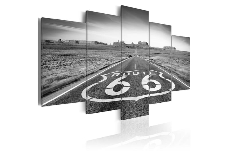 Tavla Route 66 Black And White 100x50 - Artgeist sp. z o. o. - Canvastavla