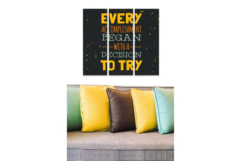 Tavla Sayings 3-pack Flerfärgad, 20x50 cm