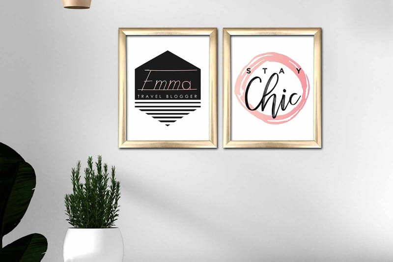 Tavla Sayings Med Ram 2-Pack Flerfärgad 23,5X28,5 - 23,5x28,5 cm - Inredning - Tavlor & posters - Canvastavla