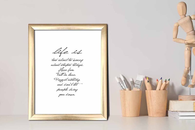 Tavla Sayings Med Ram Flerfärgad 23,5X28,5 - 23,5x28,5 cm - Inredning - Tavlor & posters - Canvastavla