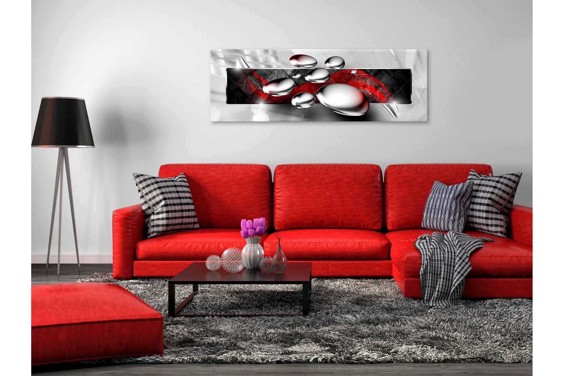 Tavla Shiny Stones (1 Part) Narrow Red 150x50 -