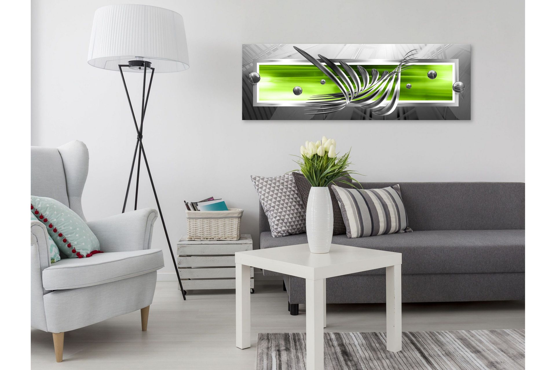 Tavla Silver Wings (1 Part) Narrow Green 120x40 -