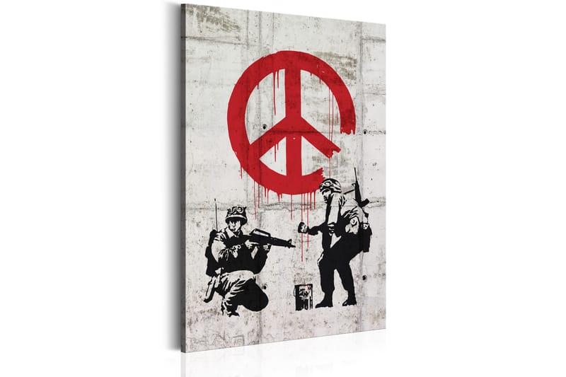 Tavla Soldiers Painting Peace By Banksy 60x90 - Artgeist sp. z o. o. - Canvastavla