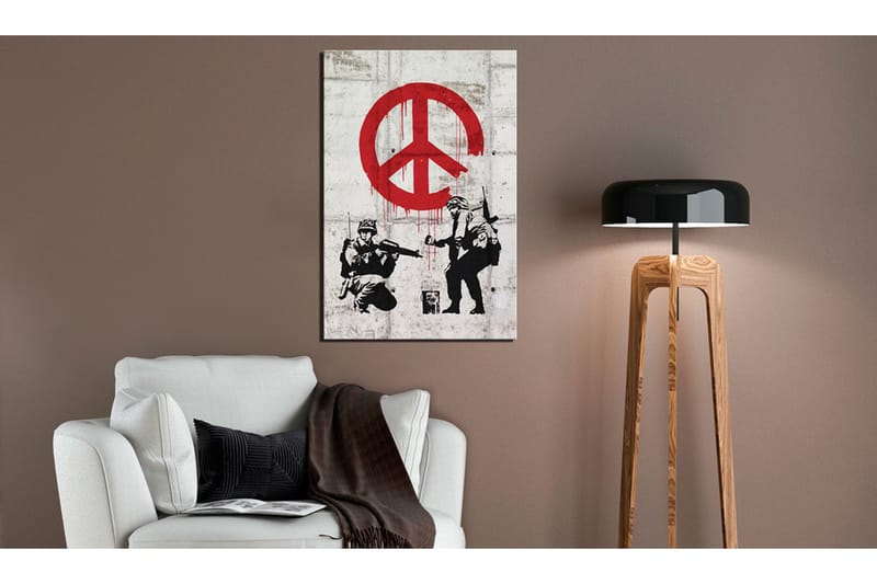 Tavla Soldiers Painting Peace By Banksy 60x90 - Artgeist sp. z o. o. - Canvastavla