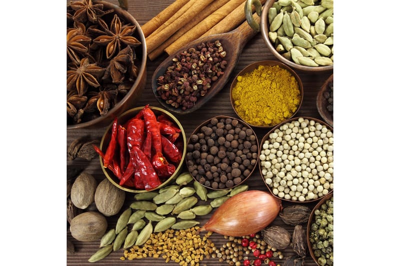 Tavla Spices 30X30 Brun|Grön|Gul - 30x30 cm - Inredning - Tavlor & posters - Canvastavla