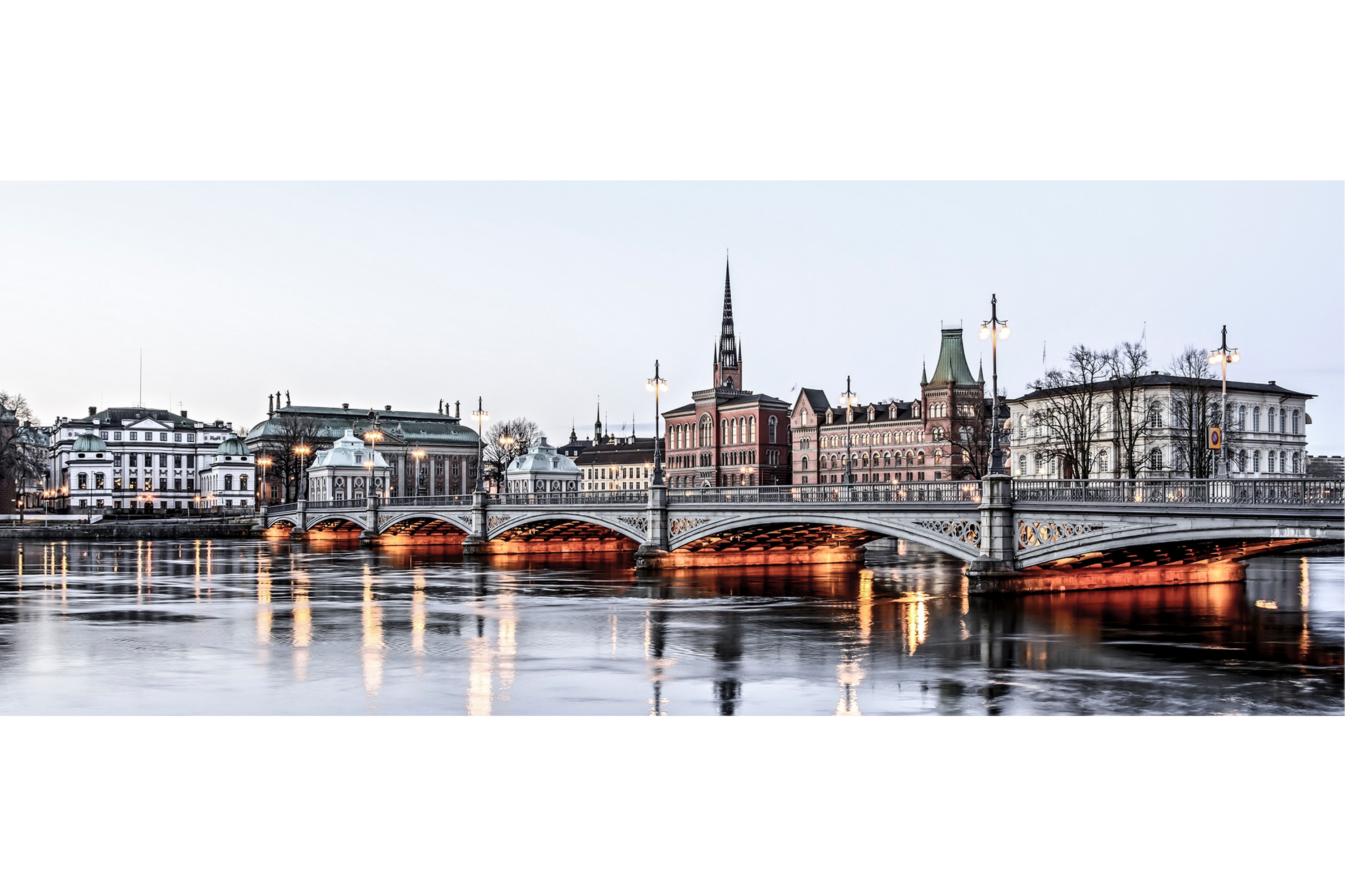 Tavla Stockholm 125X50 Brun\Grå50x125 cm