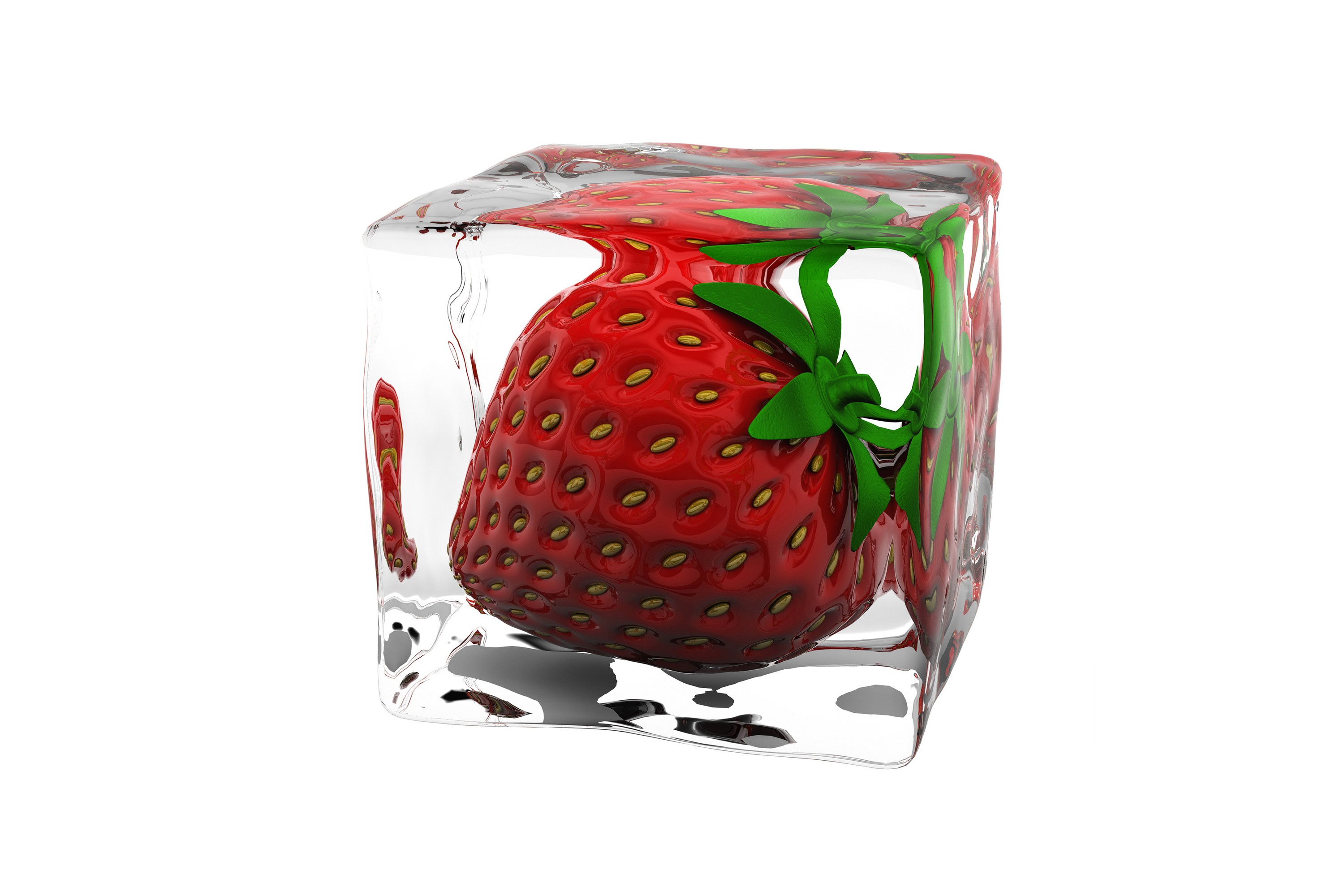Tavla Strawberry 30X30 Vit\Red\Grön 30x30 cm