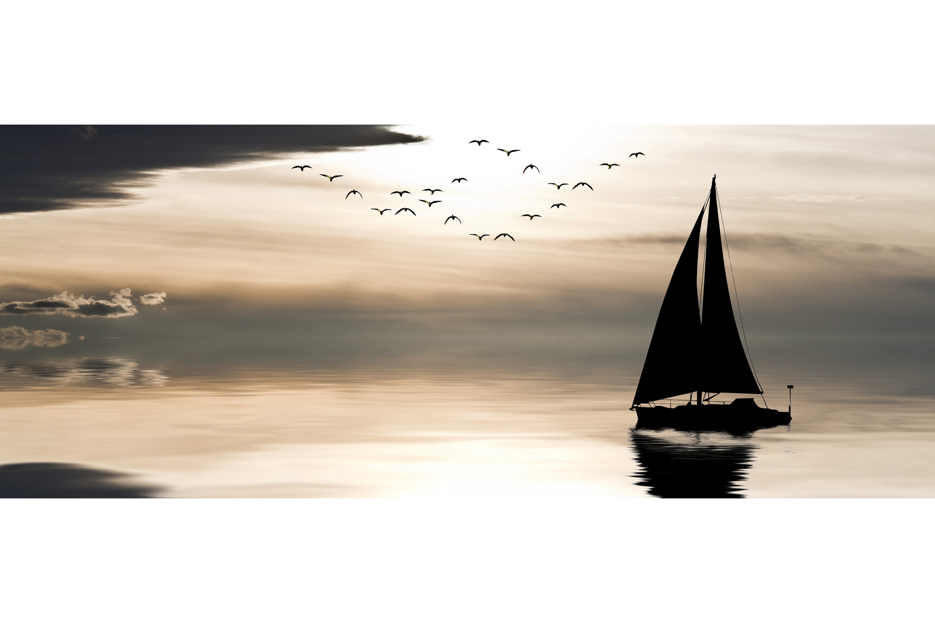 Tavla Sunset Beige\Svart 125X50 50x125 cm