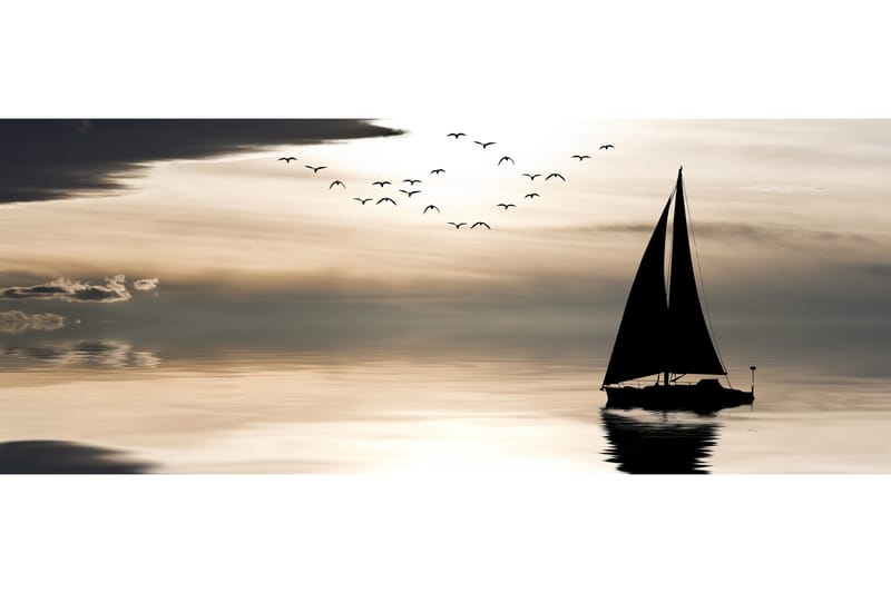 Tavla Sunset Beige|Svart 125X50 - 50x125 cm - Inredning - Tavlor & posters - Canvastavla
