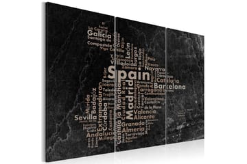 Tavla Text Map Of Spain On The Blackboard Triptych 120x80