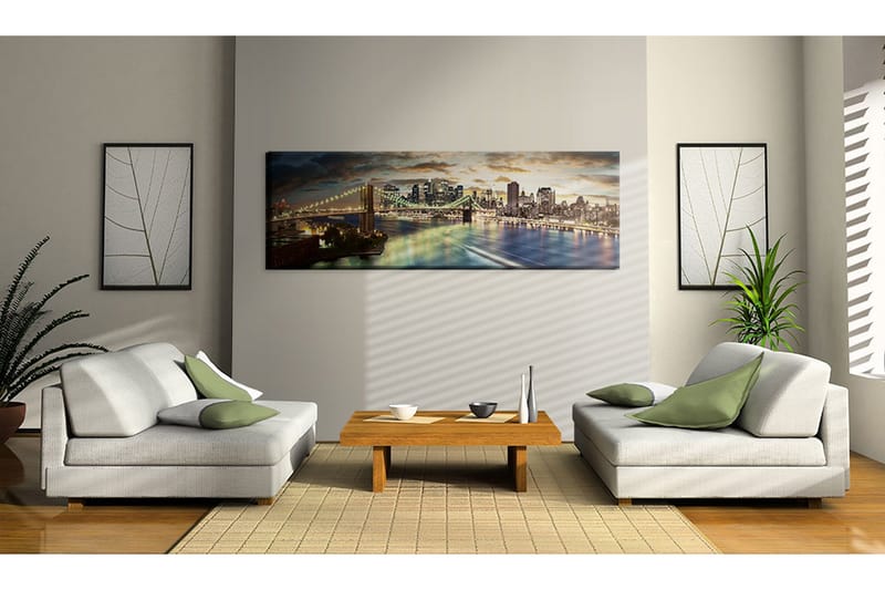 Tavla The East River At Night 135x45 cm - Inredning - Tavlor & posters - Canvastavla