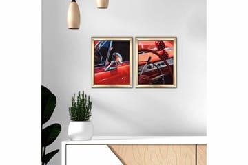 Tavla Transportation Med Ram 2-Pack Flerfärgad Flerfärgad - 23,5x28,5 cm - Inredning - Tavlor & posters - Canvastavla