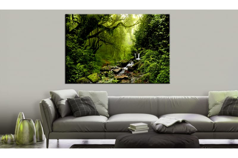 Tavla Waterfall in the Forest 120x80 - Artgeist sp. z o. o. - Canvastavla