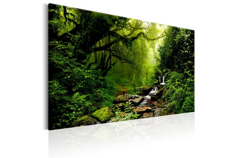 Tavla Waterfall in the Forest 120x80 - Artgeist sp. z o. o. - Canvastavla