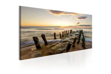 Tavla Wooden Breakwaters 135x45 - Inredning - Tavlor & posters - Canvastavla