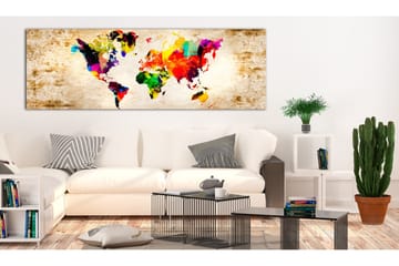 Tavla World In Watercolours 135x45 cm - Inredning - Tavlor & posters - Canvastavla