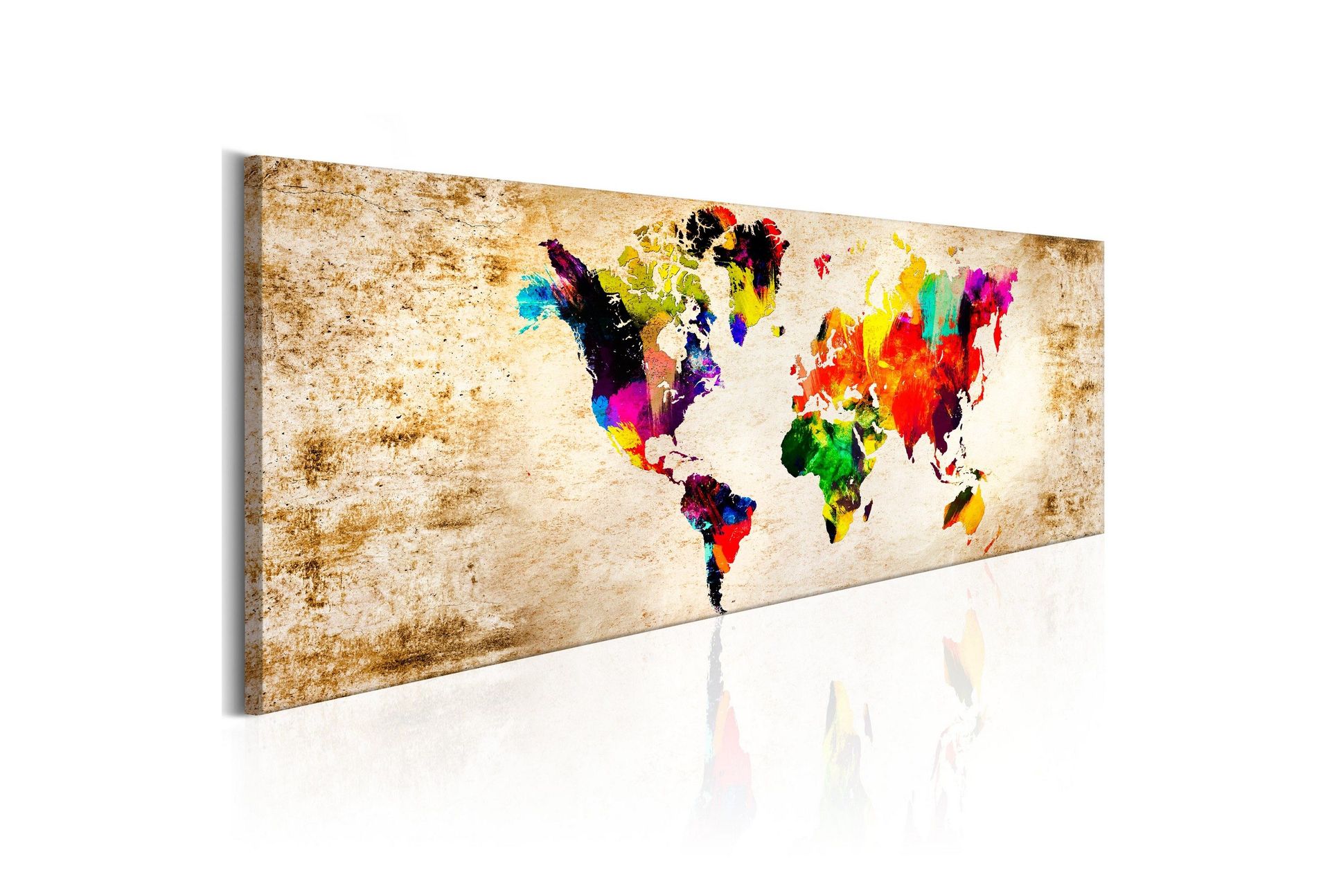 Tavla World In Watercolours 135x45 cm -