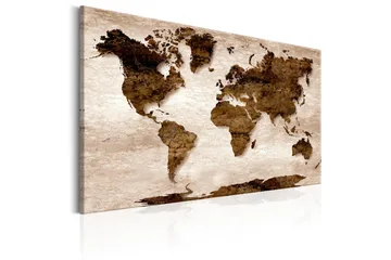 Tavla World Map: 60x40 Brown - Inredning - Tavlor & posters - Canvastavla
