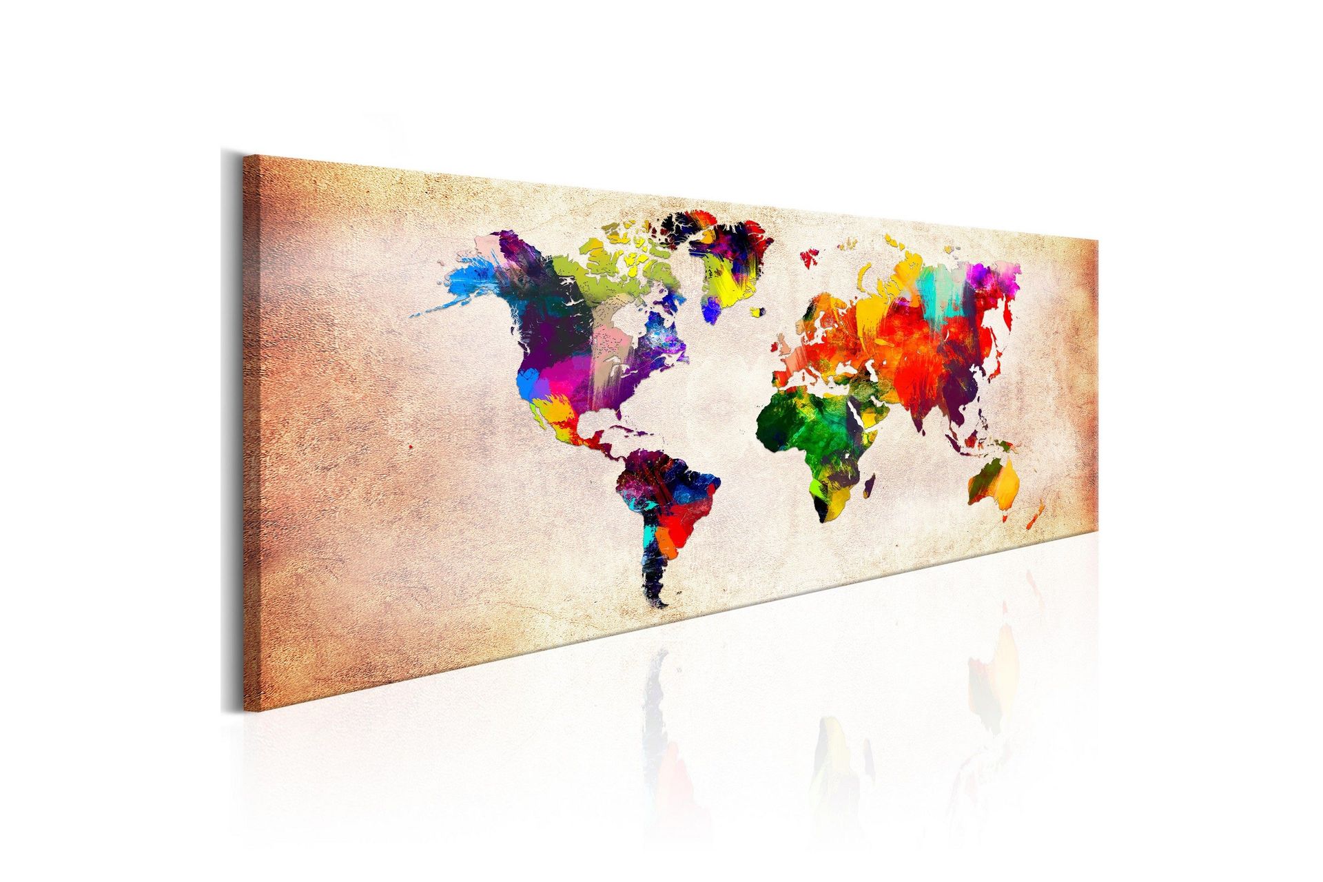 Tavla World Map: Colourful Ramble 135x45 -
