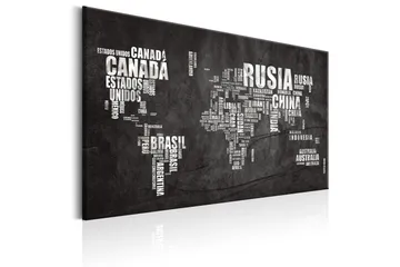 Tavla World Map: Mundo Negro 60x40 - Inredning - Tavlor & posters - Canvastavla