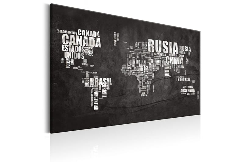 Tavla World Map: Spanish Geography (ES) 60x40 - Inredning - Tavlor & posters - Canvastavla