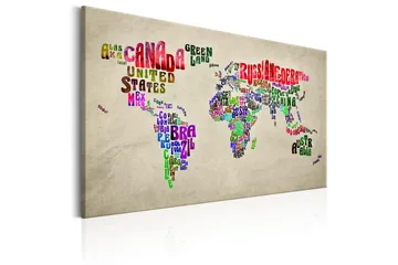 Tavla World Map: Tour (EN) 60x40 - Inredning - Tavlor & posters - Canvastavla