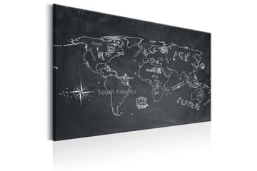 Tavla World Map: Travel broadens the Mind 90x60 - Inredning - Tavlor & posters - Canvastavla