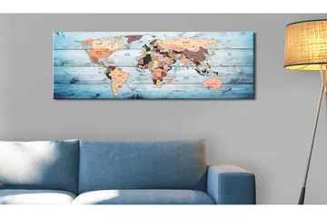 Tavla World Maps Sapphire Travels 120x40 cm - Inredning - Tavlor & posters - Canvastavla