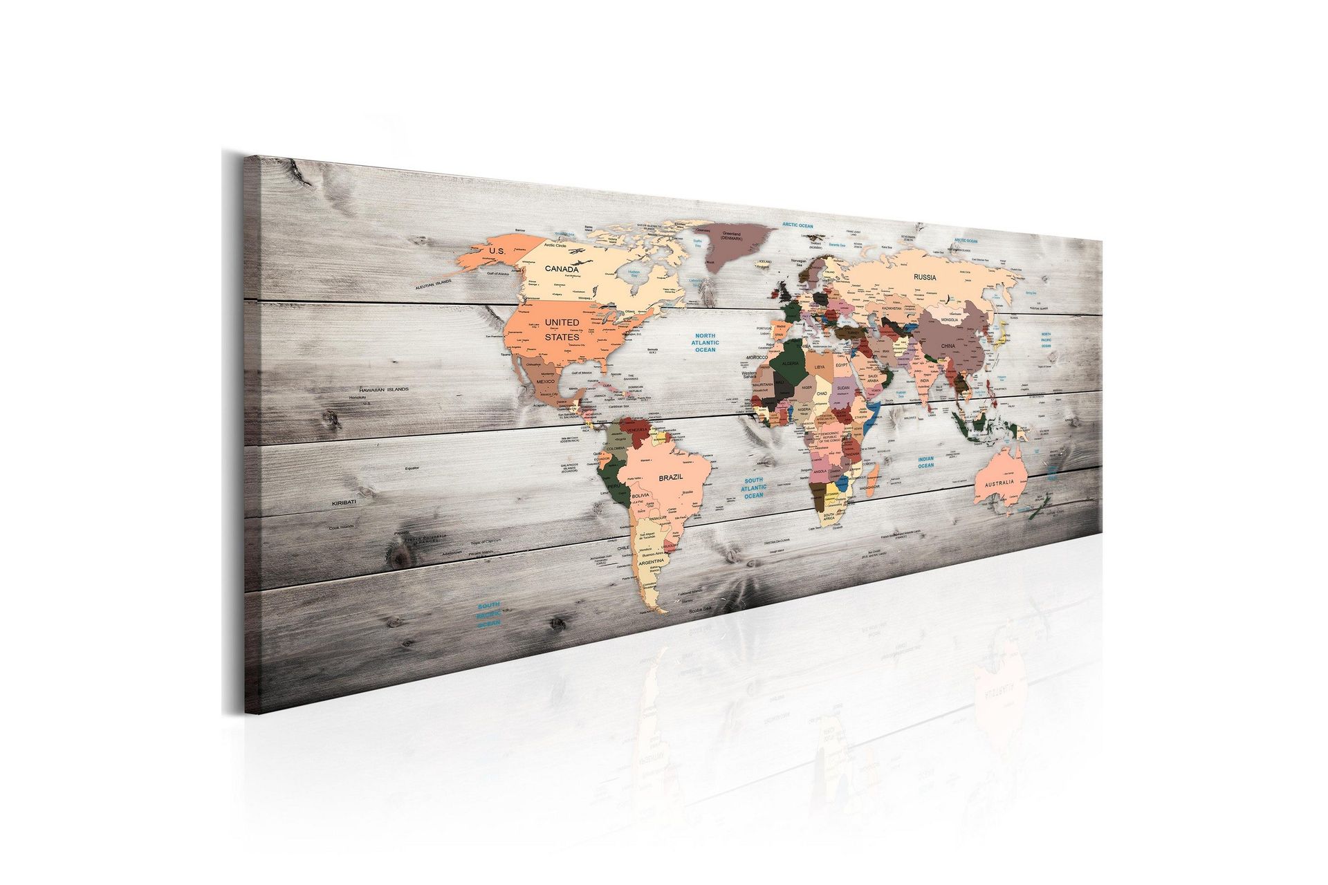 Tavla World Maps Wooden Travels 135x45 cm -
