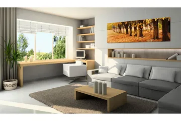 Tavla Park Covered With Golden Leaves 135x45 cm - Inredning - Tavlor & posters - Canvastavla
