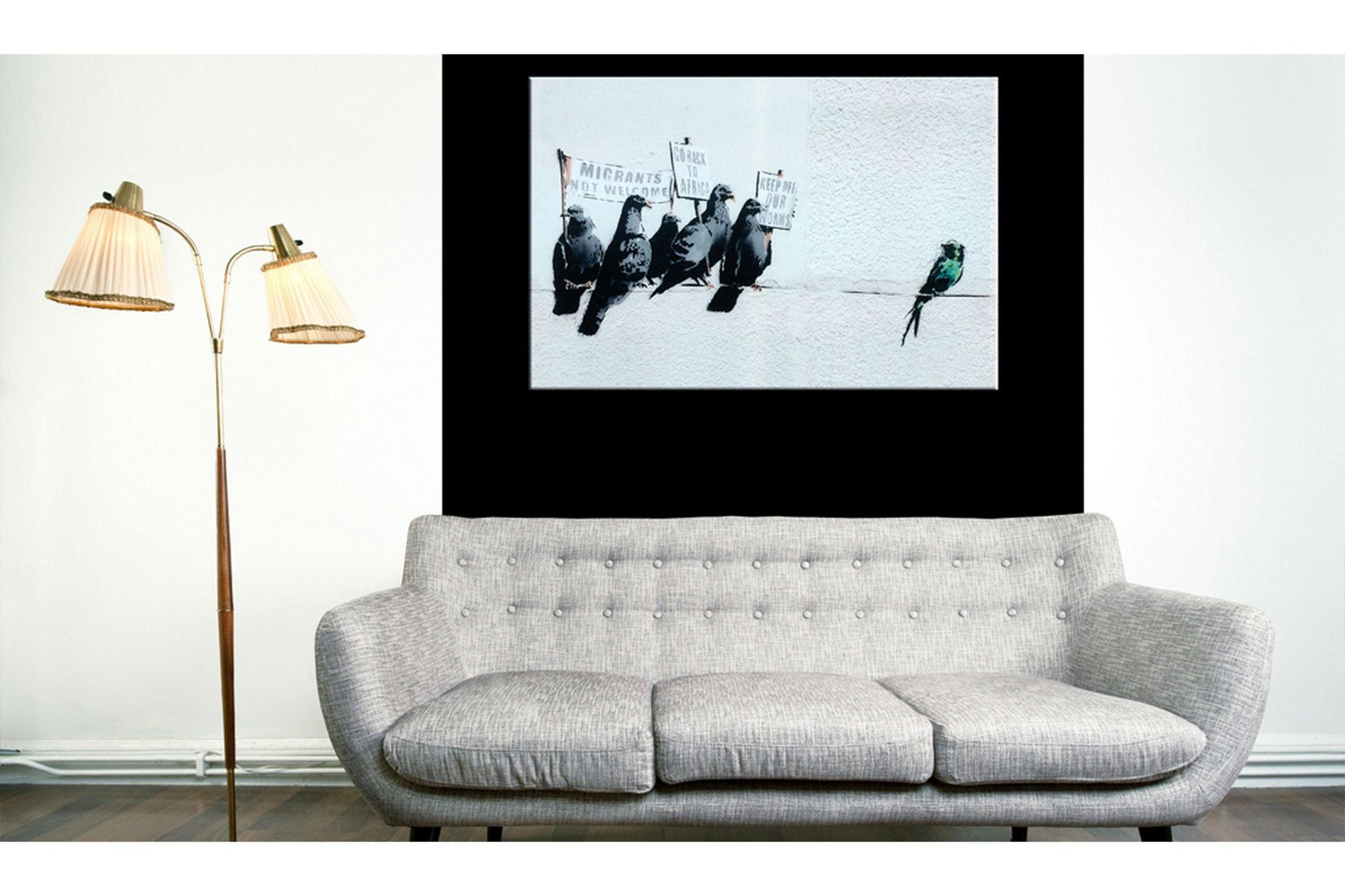 Tavla Protesting Birds by Banksy 120x80 -
