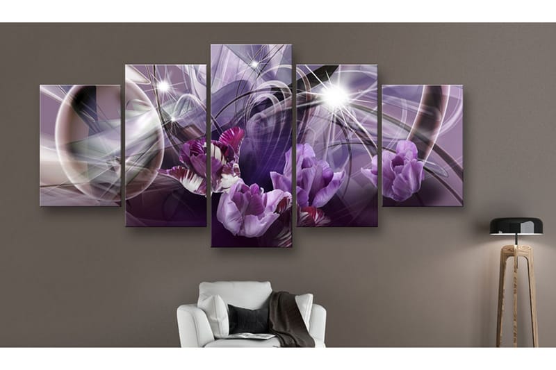 Tavla Purple Of Tulips 200x100 - Artgeist sp. z o. o. - Canvastavla