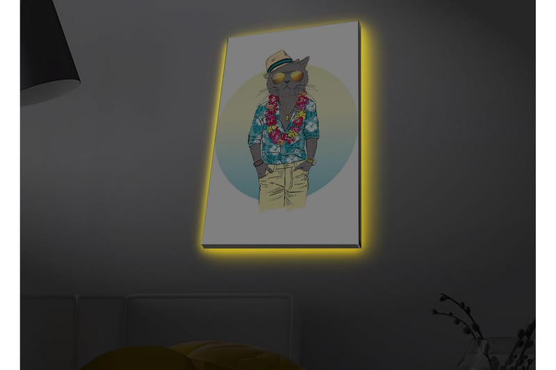 Väggdekor LED-belysning Canvas Målning - Inredning - Tavlor & posters - Canvastavla