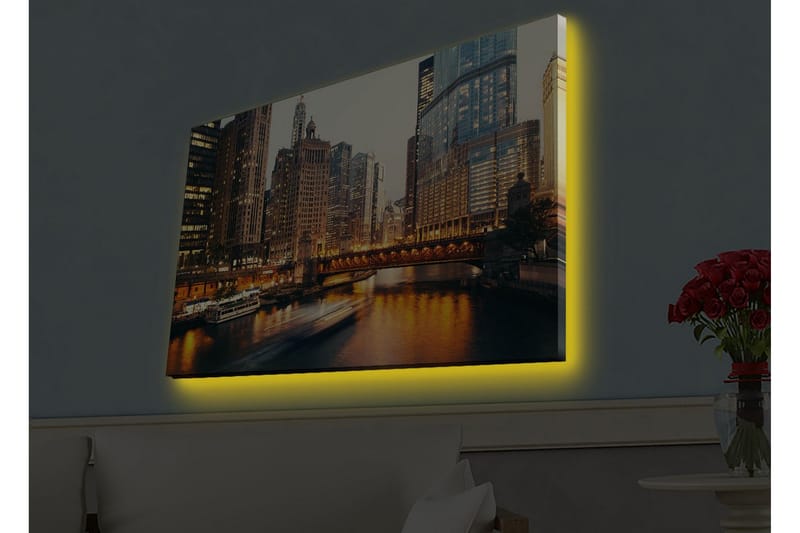 Väggdekor LED-belysning Canvas Målning - Inredning - Tavlor & posters - Canvastavla