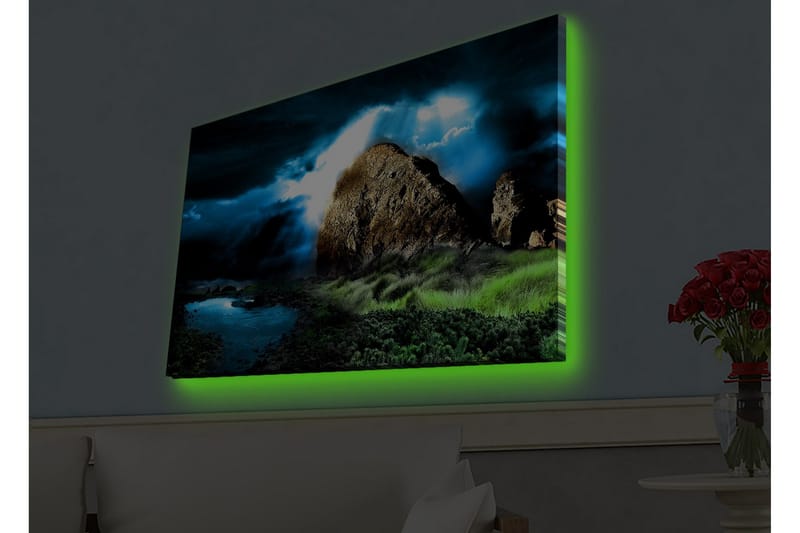 Väggdekor LED-belysning Canvas Målning - Inredning - Tavlor & posters - Canvastavla