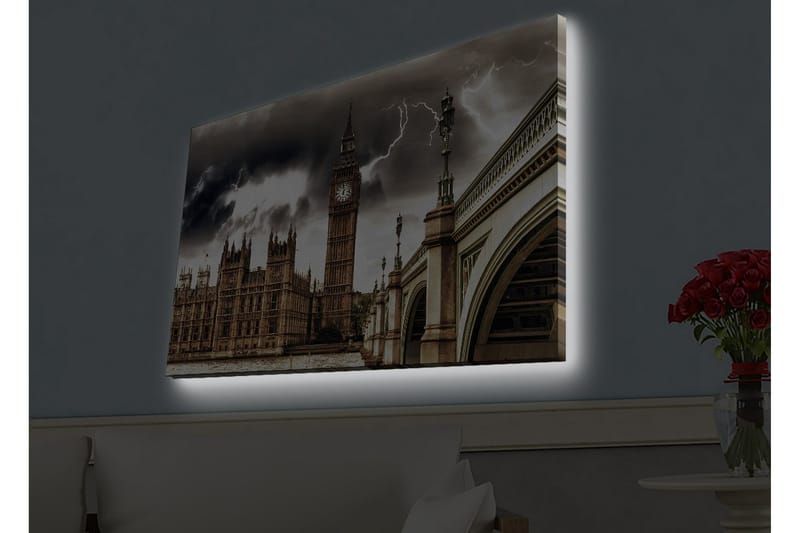 Väggdekor LED-belysning Canvas Målning - Inredning - Tavlor & posters - Canvastavla