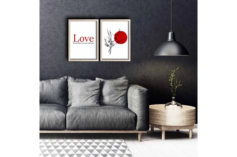 Väggdekor MDF Målning 2 Delar