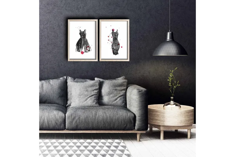 Väggdekor MDF Målning 2 Delar