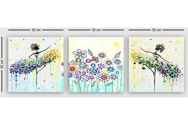 Decorative Canvas Painting (3 Pieces) 30x30 - Inredning - Tavlor & posters - Canvastavla
