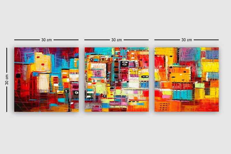 Decorative Canvas Painting (3 Pieces) 30x30 - Inredning - Tavlor & posters - Canvastavla