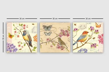 Decorative Canvas Painting (3 Pieces) 30x30 - Inredning - Tavlor & posters - Canvastavla
