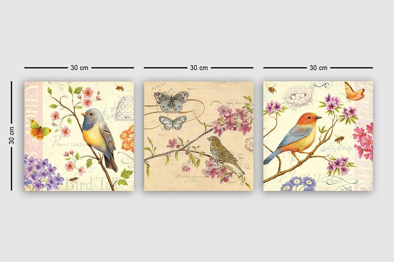 Decorative Canvas Painting (3 Pieces) 30x30 - Inredning - Tavlor & posters - Canvastavla