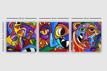Decorative Canvas Painting (3 Pieces) 30x30 - Inredning - Tavlor & posters - Canvastavla
