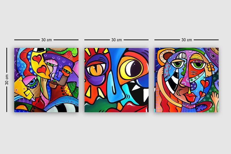 Decorative Canvas Painting (3 Pieces) 30x30 - Inredning - Tavlor & posters - Canvastavla