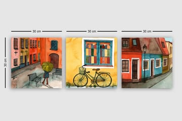 Decorative Canvas Painting (3 Pieces) 30x30 - Inredning - Tavlor & posters - Canvastavla