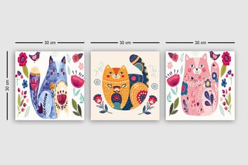Decorative Canvas Painting (3 Pieces) 30x30 - Inredning - Tavlor & posters - Canvastavla
