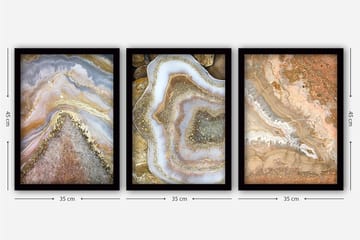 Decorative Framed Painting (3 Pieces) 35x45 - Inredning - Tavlor & posters - Canvastavla