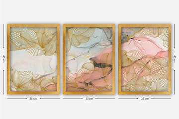 Decorative Framed Painting (3 Pieces) 35x45 - Inredning - Tavlor & posters - Canvastavla
